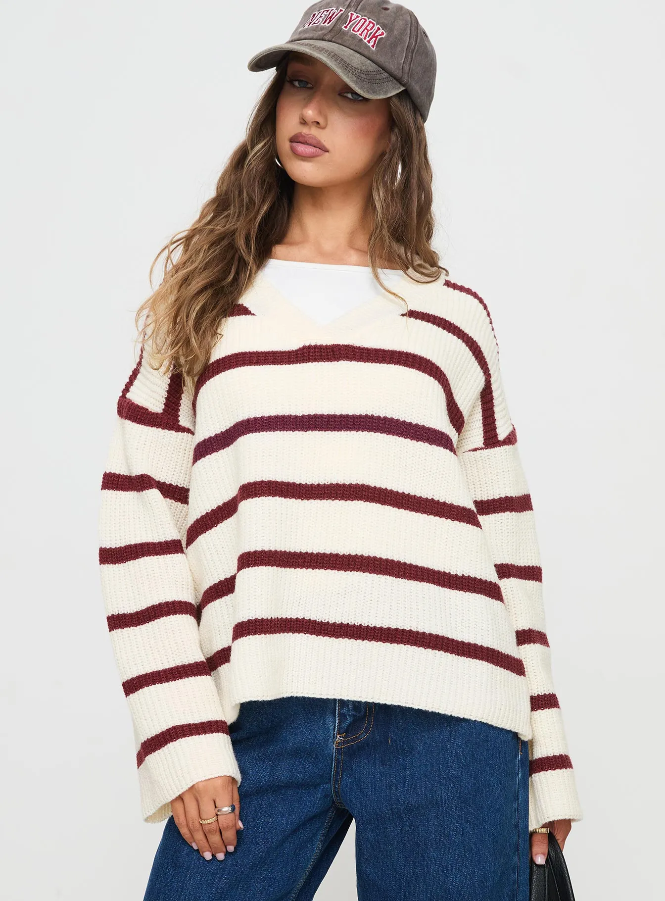 Forte Knit Sweater Red / Cream