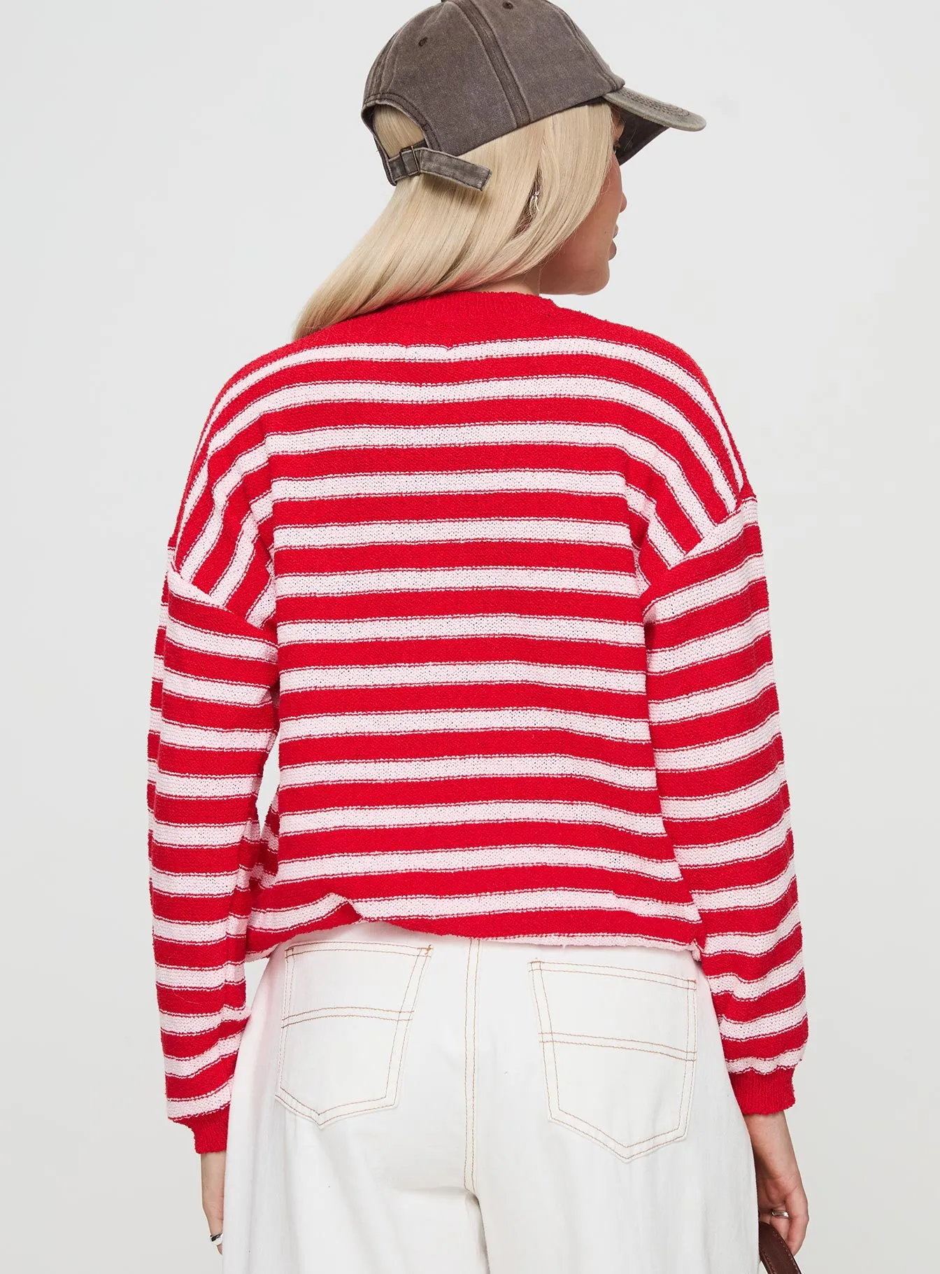 Freeze Knit Sweater Red