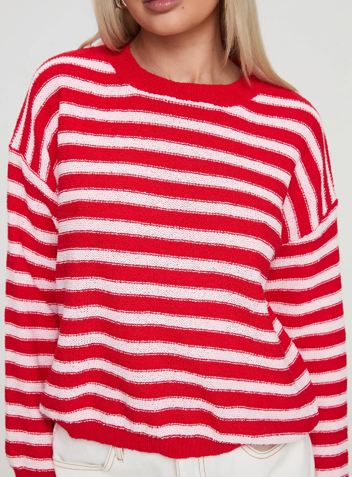 Freeze Knit Sweater Red