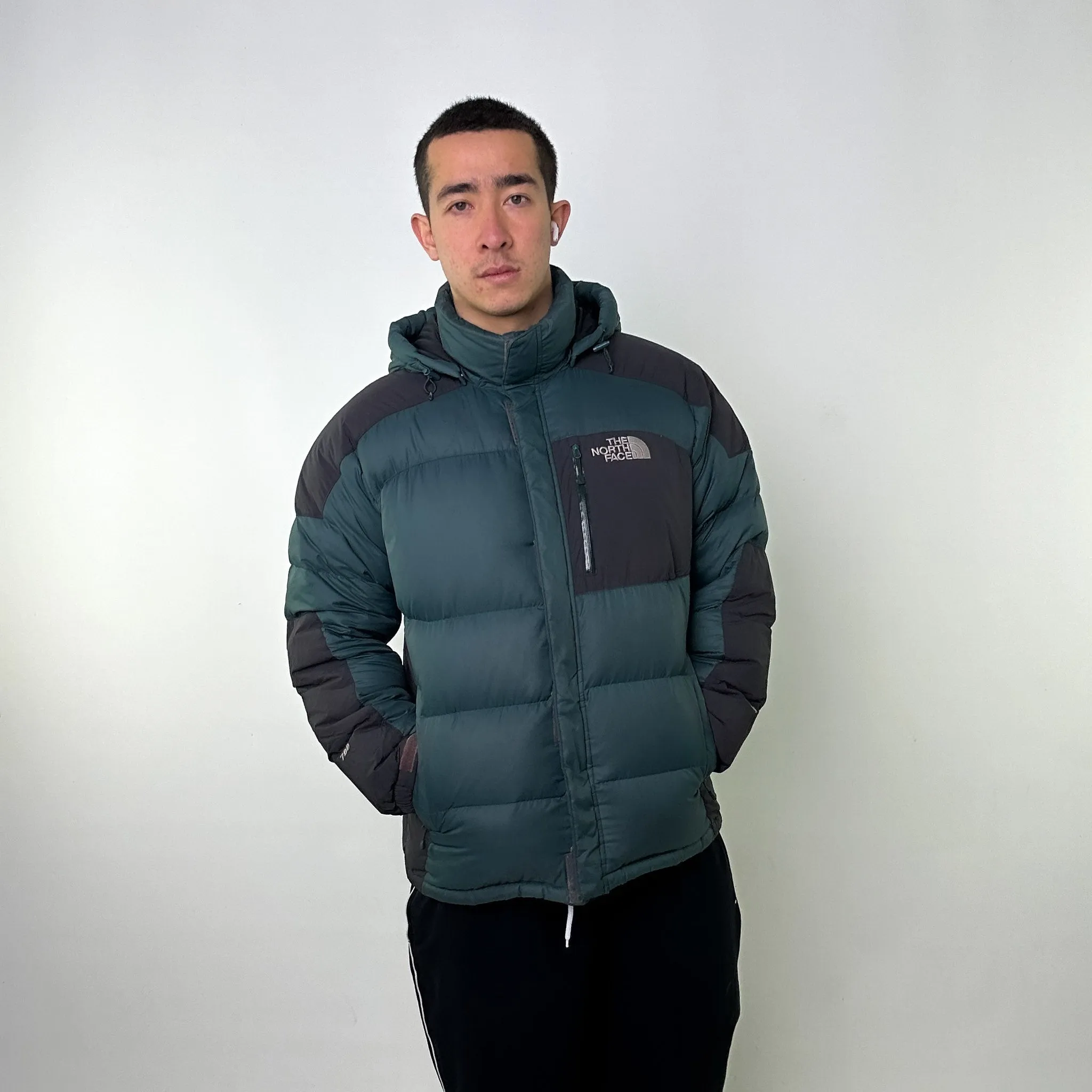 Green 90s The North Face 700 Series Nuptse Puffer Jacket Coat (L)