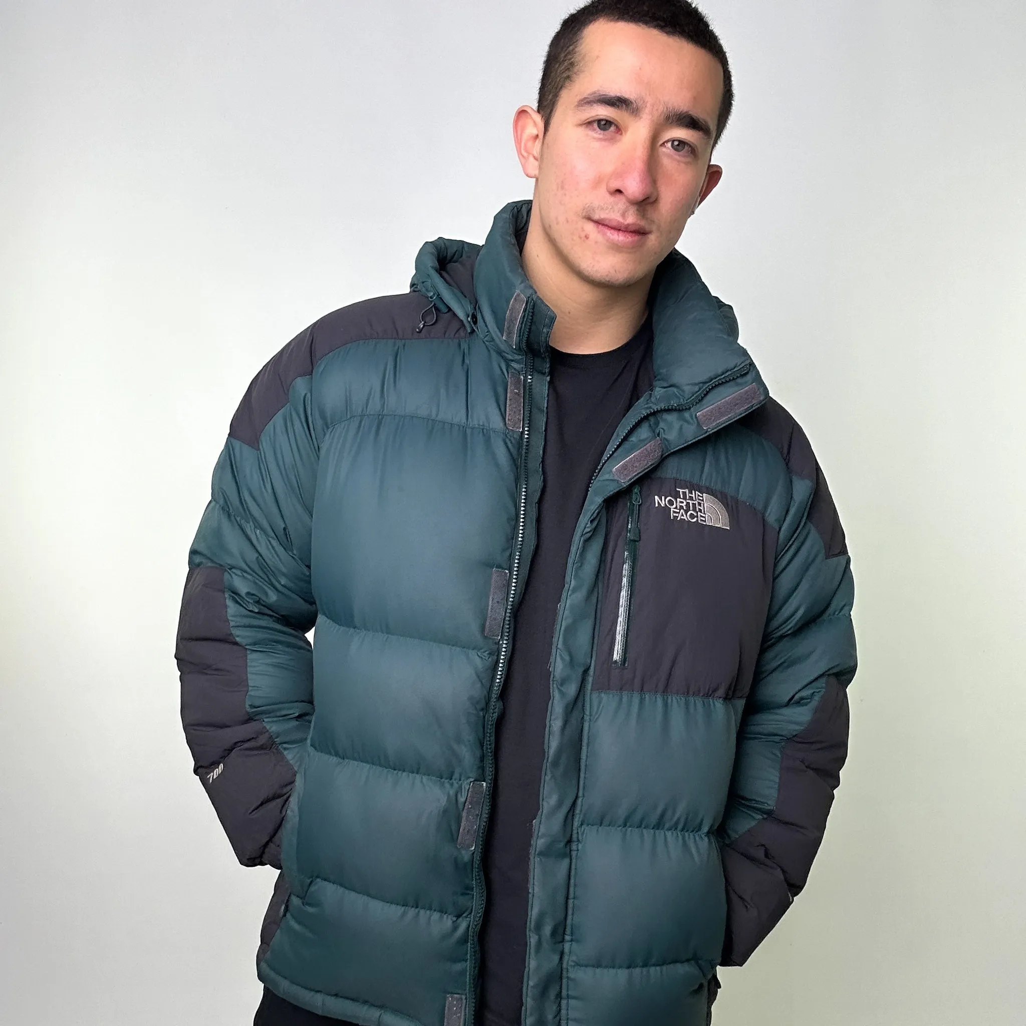 Green 90s The North Face 700 Series Nuptse Puffer Jacket Coat (L)