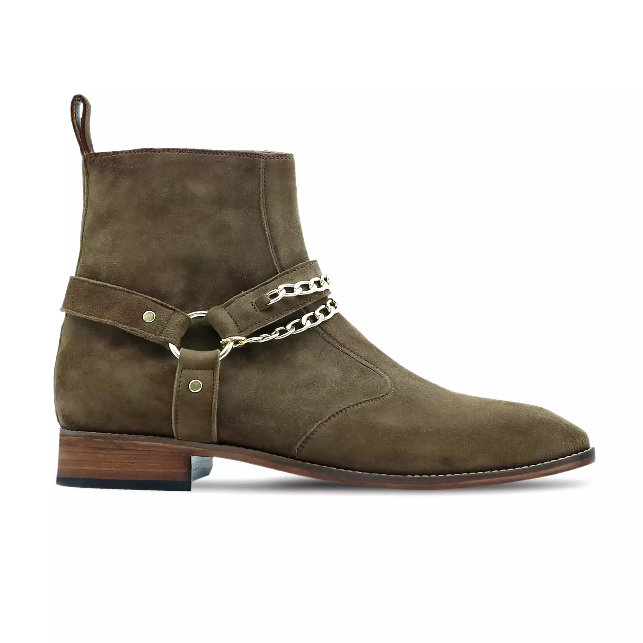 Houston - Men's Light Green Kid Suede Jodhpur Boot