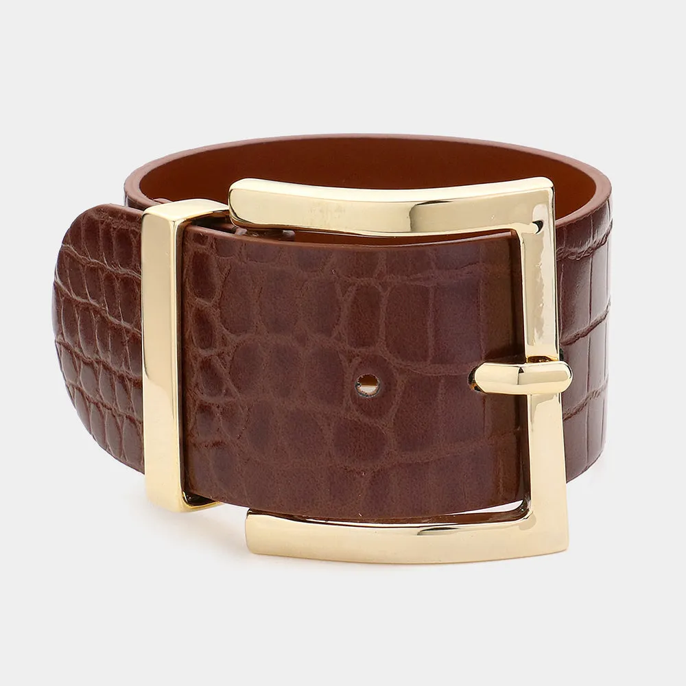 iLLASPARKZ Faux Glossy Leather Belt Bracelet