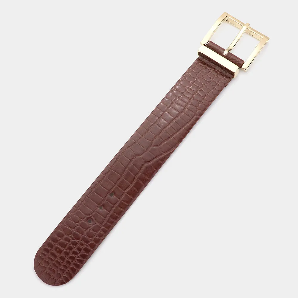 iLLASPARKZ Faux Glossy Leather Belt Bracelet