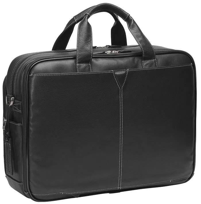 Johnston & Murphy Double Zip Briefcase - Black 