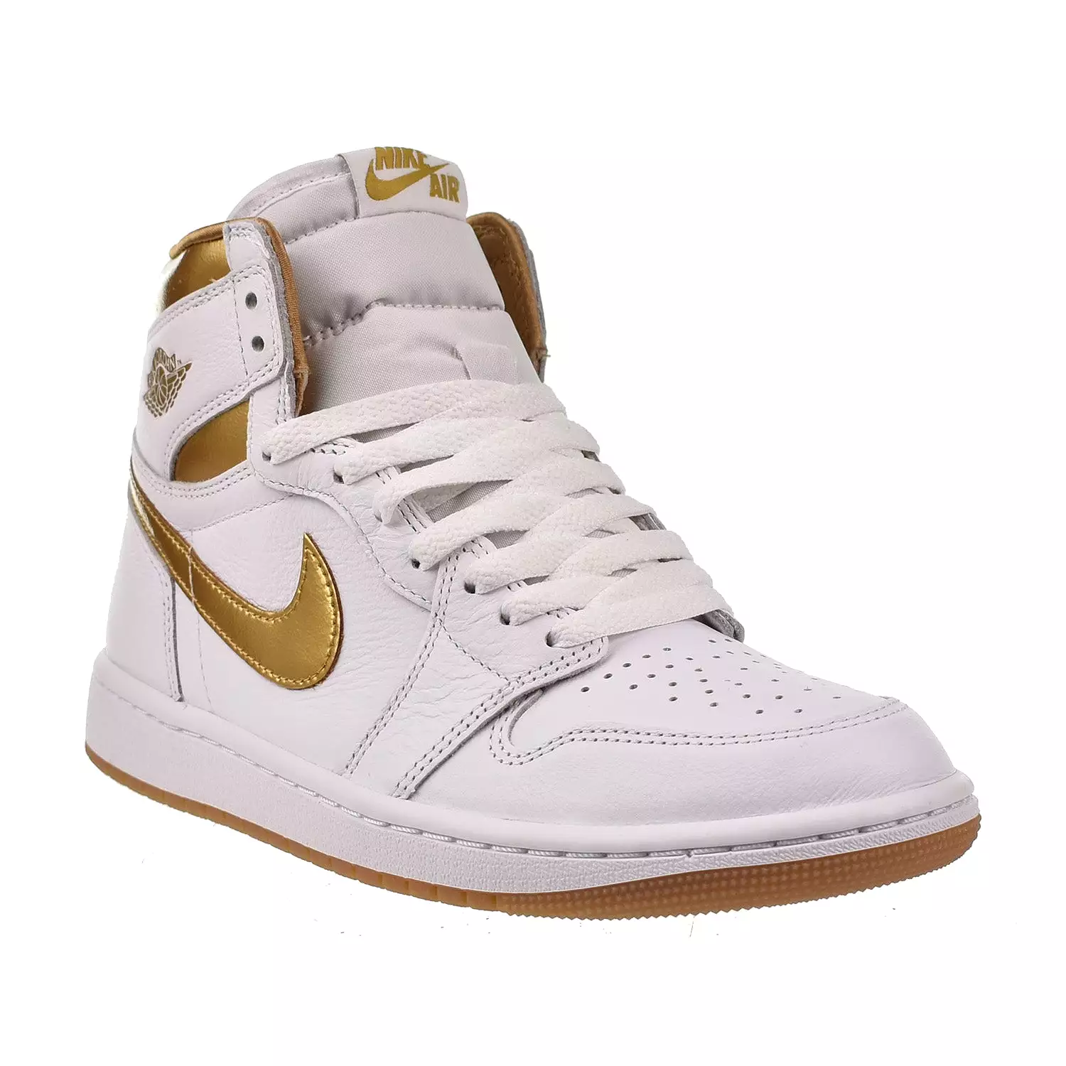 Jordan 1 Retro High OG Women's Shoes White-Metallic Gold