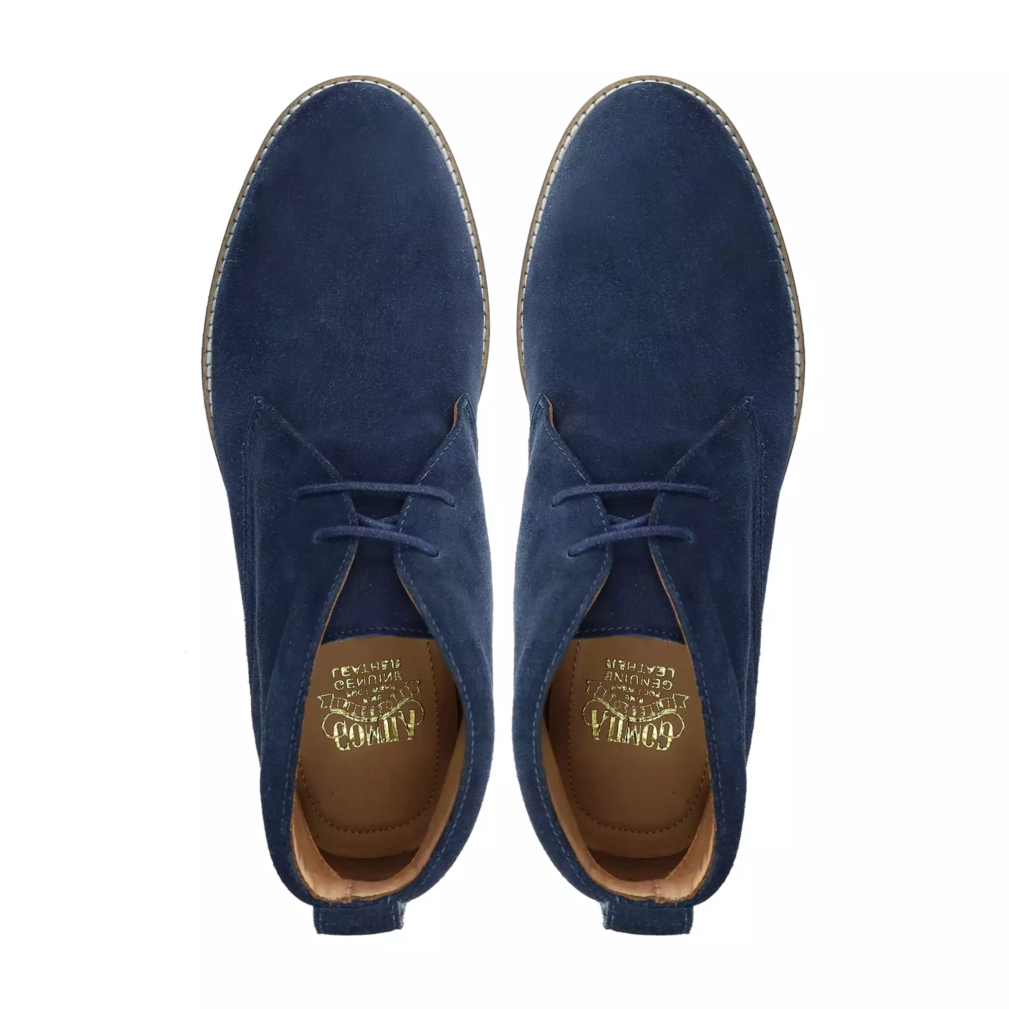 Kadmo - Men's Navy Blue Kid Suede Chukka Boot