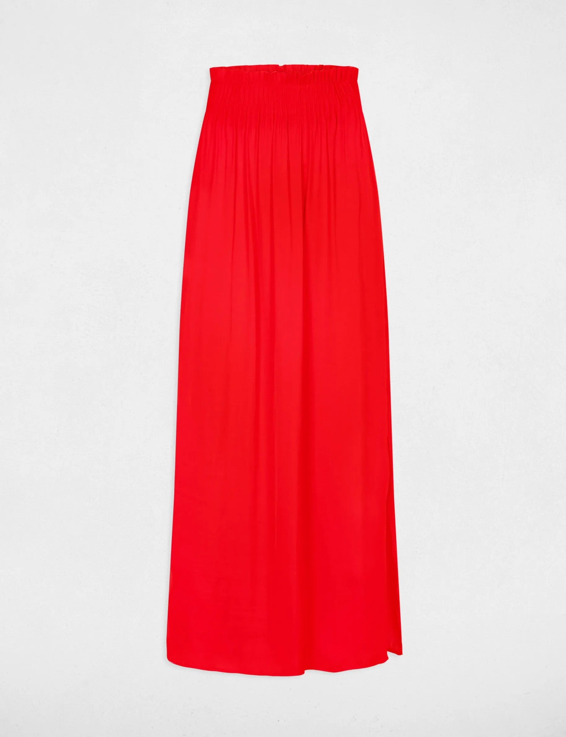 Loose maxi skirt with elasticised waist dark orange women