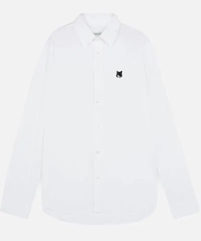 Maison Kitsune Bold Fox Head Cotton-Poplin Shirt