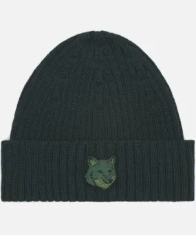 Maison Kitsune Bold Fox Head Wool Beanie