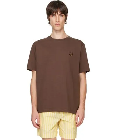 Maison Kitsune Brown Bold Fox Head Patch Comfort T-shirt