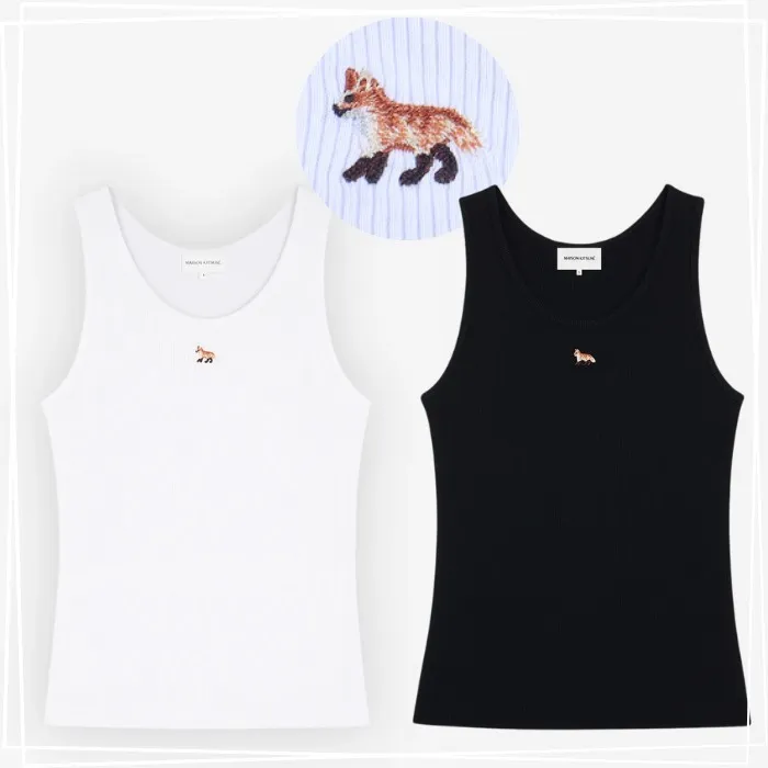 MAISON KITSUNE  |Cotton Logo Tanks & Camisoles