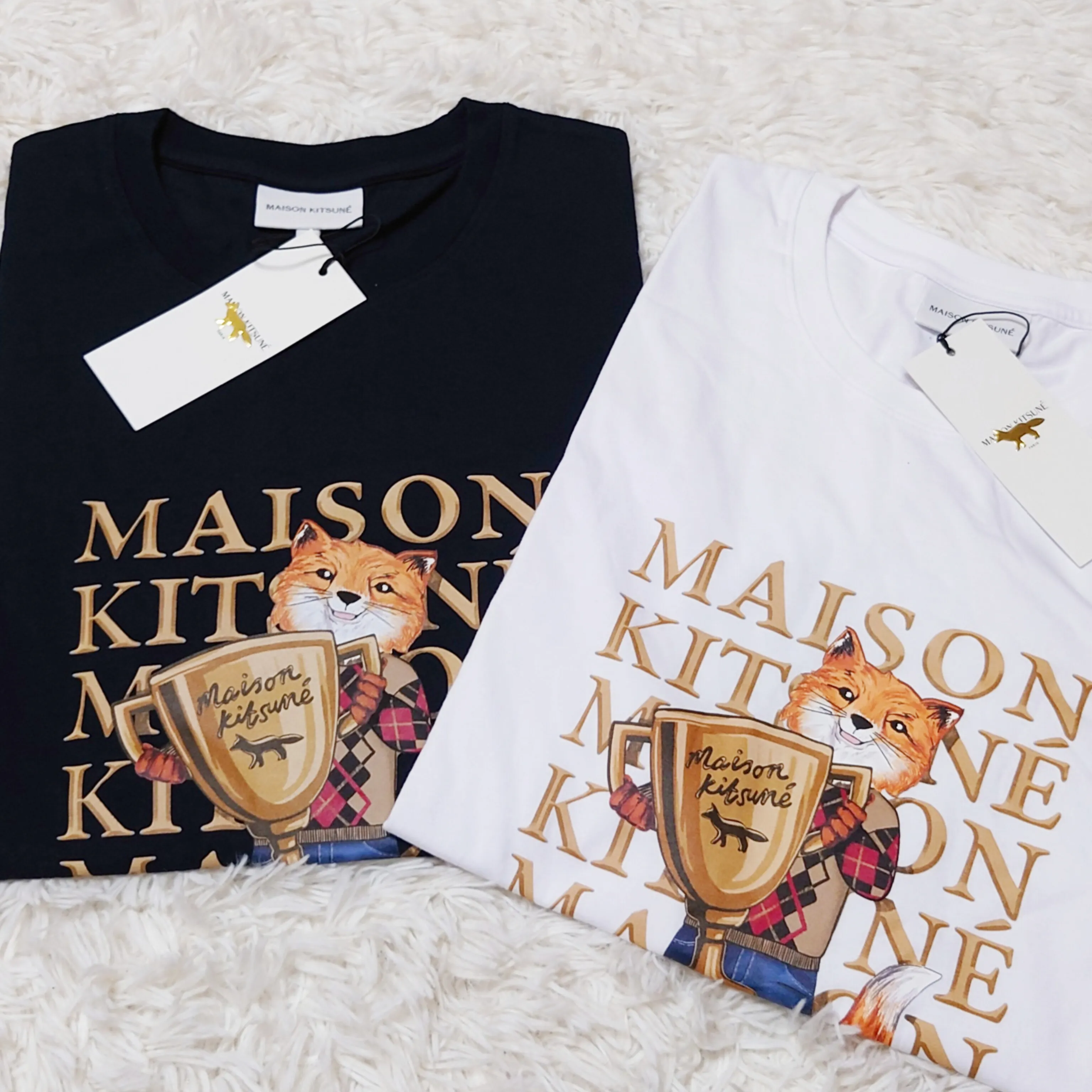 MAISON KITSUNE  |Crew Neck Unisex Other Animal Patterns Cotton Short Sleeves