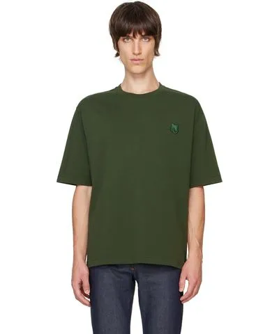 Maison Kitsune Green Bold Fox Head Patch Oversize T-shirt