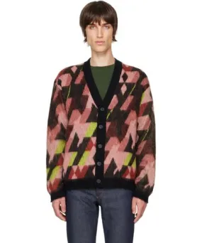 Maison Kitsune Multicolor Graphic Mohair Jacquard Cardigan