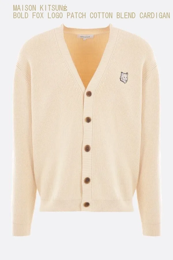 MAISON KITSUNE  |Plain Cotton Logo Designers Cardigans