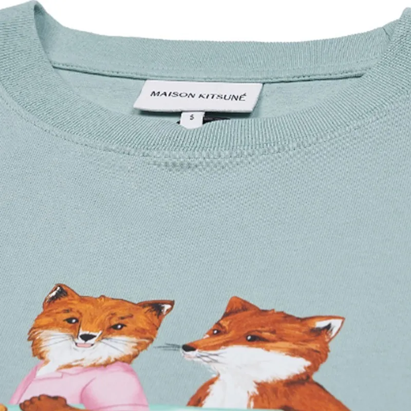 MAISON KITSUNE  |Street Style U-Neck Plain Other Animal Patterns Cotton