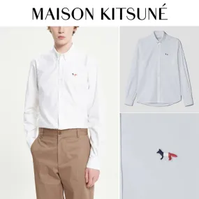 MAISON KITSUNE  |Unisex Plain Other Animal Patterns Logo Designers Shirts