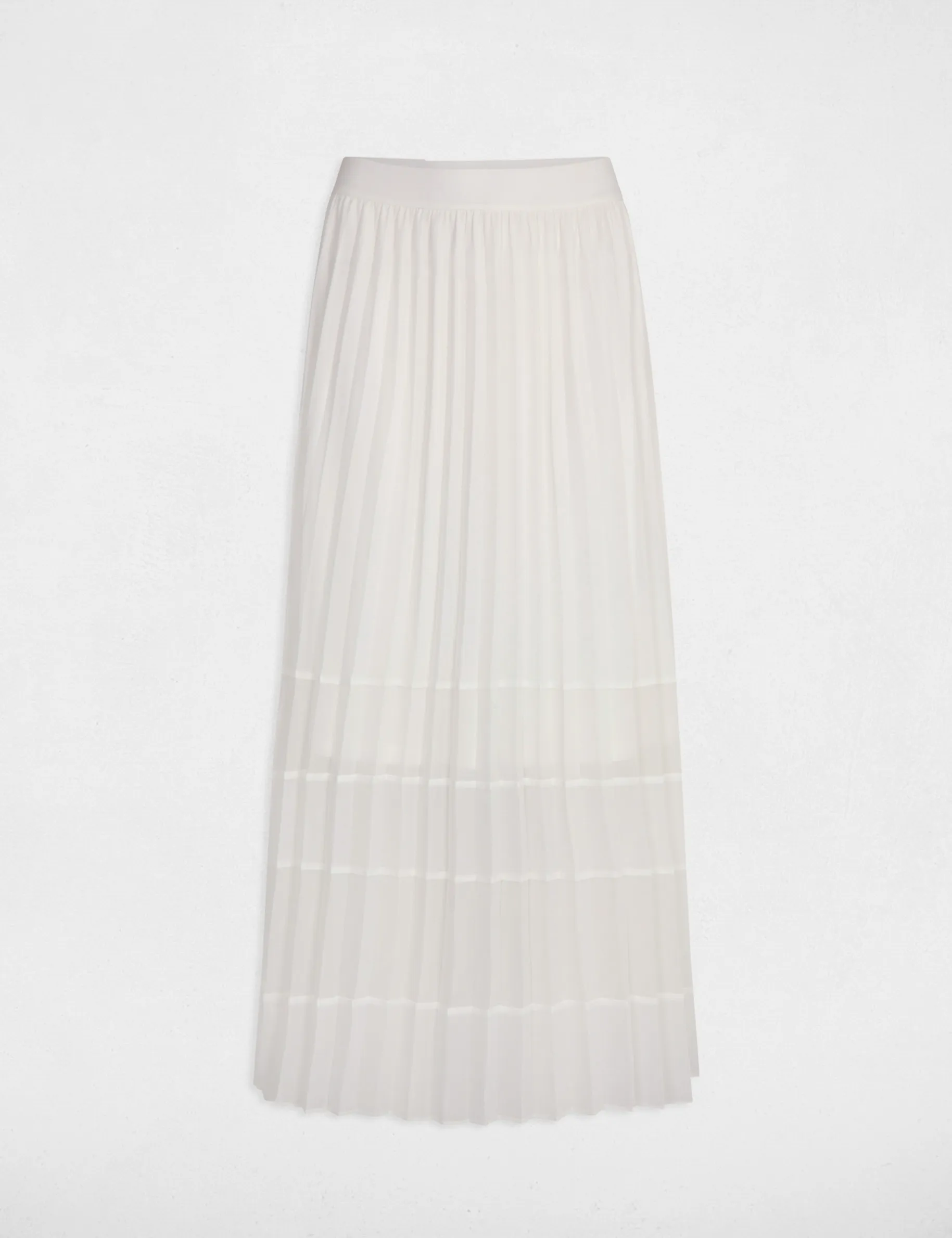 Maxi pleated A-line skirt ecru women