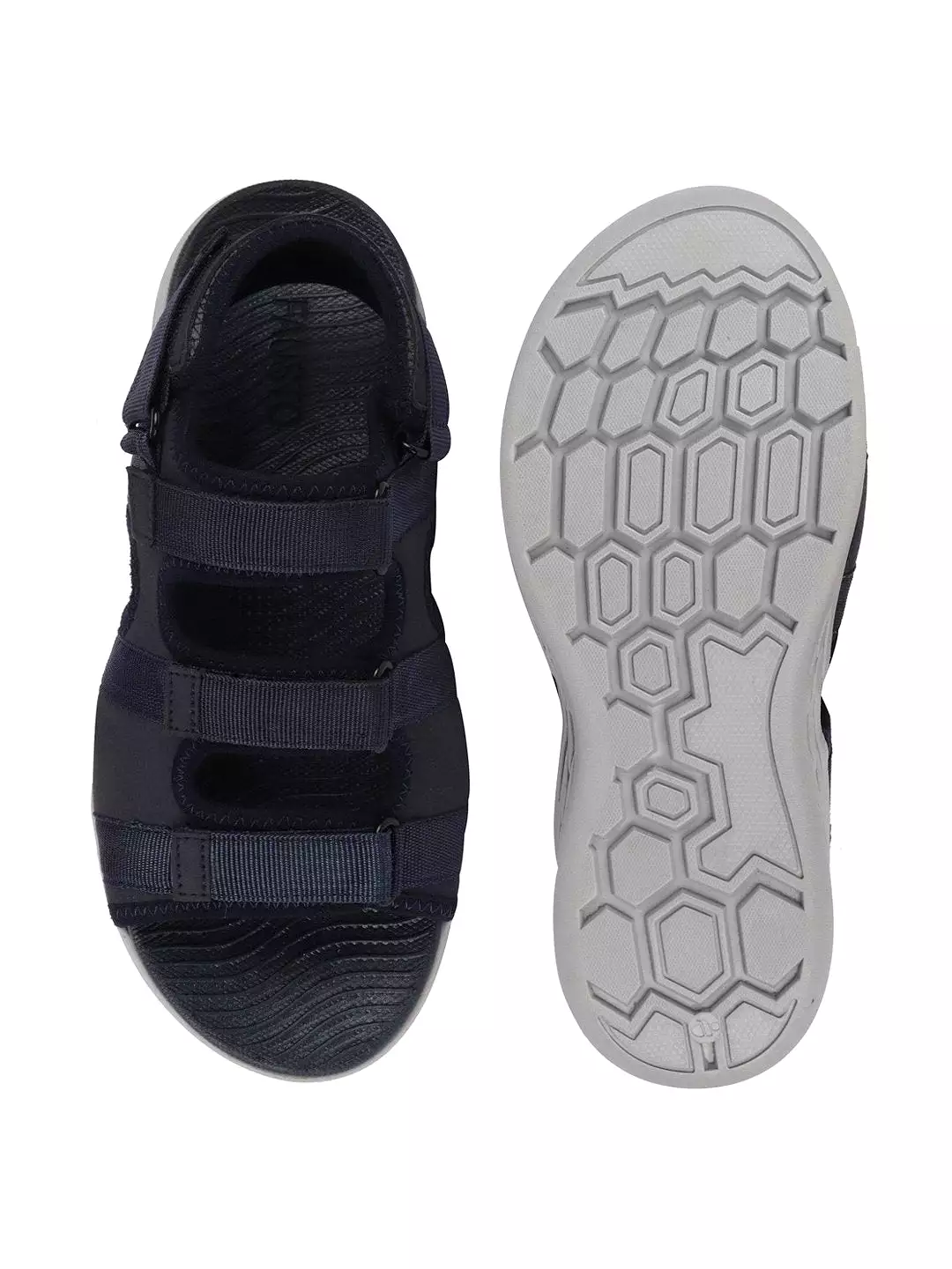 Men Navy Blue Multi Strap Phylon Sole Sandals & Floaters