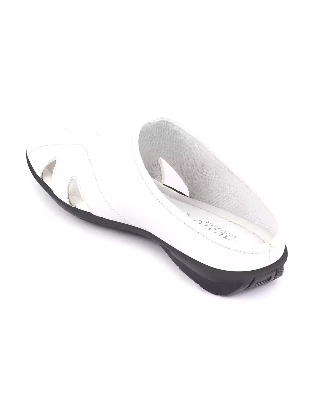 Men White Back Open Outdoor Slip-On Slipper Sandals