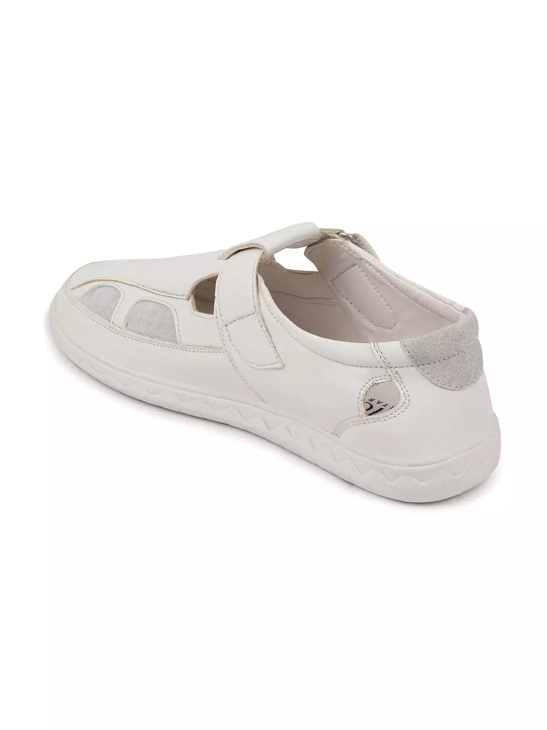 Men White Front Open Shoe Style Sandals