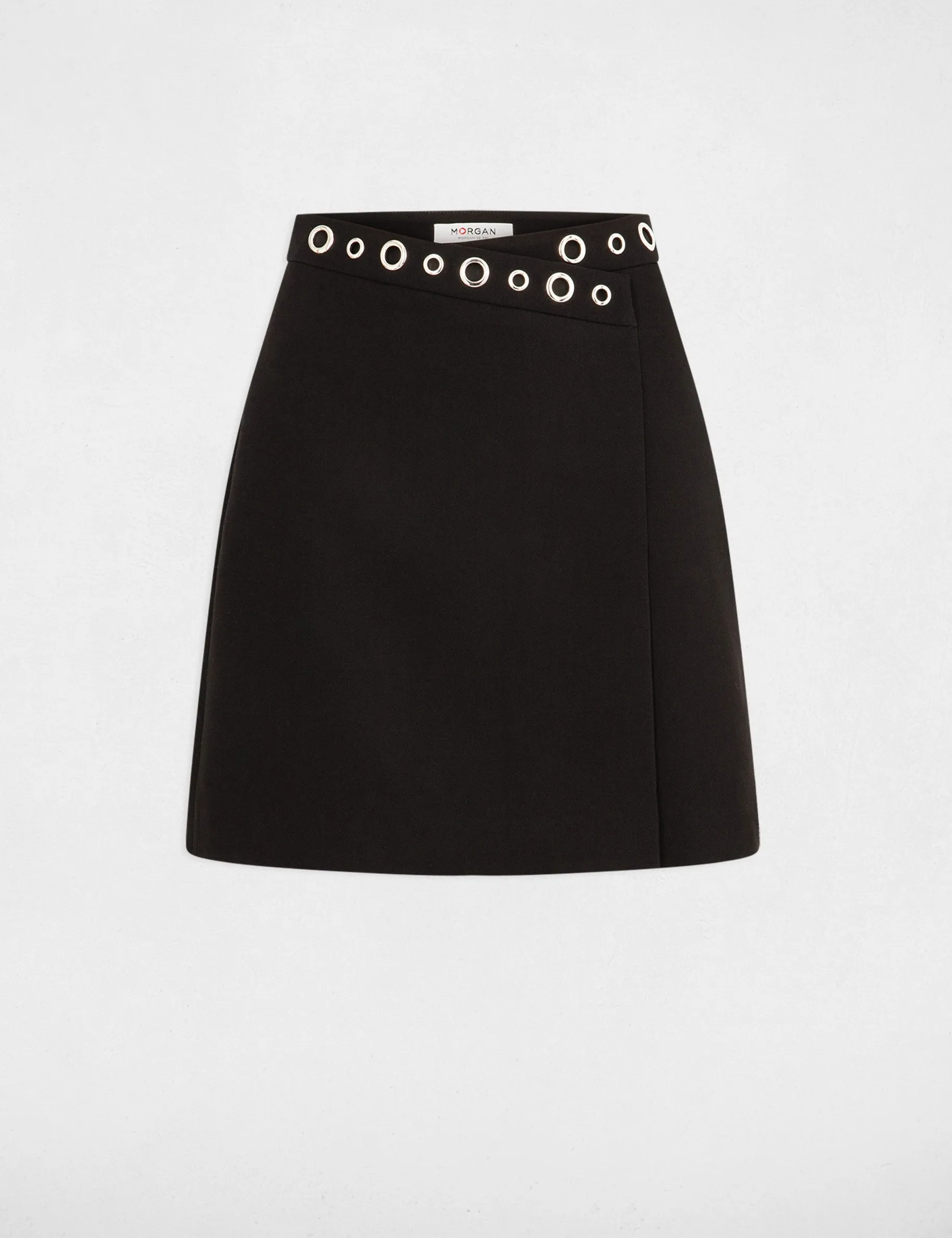 Mini skirt eyelets details black women