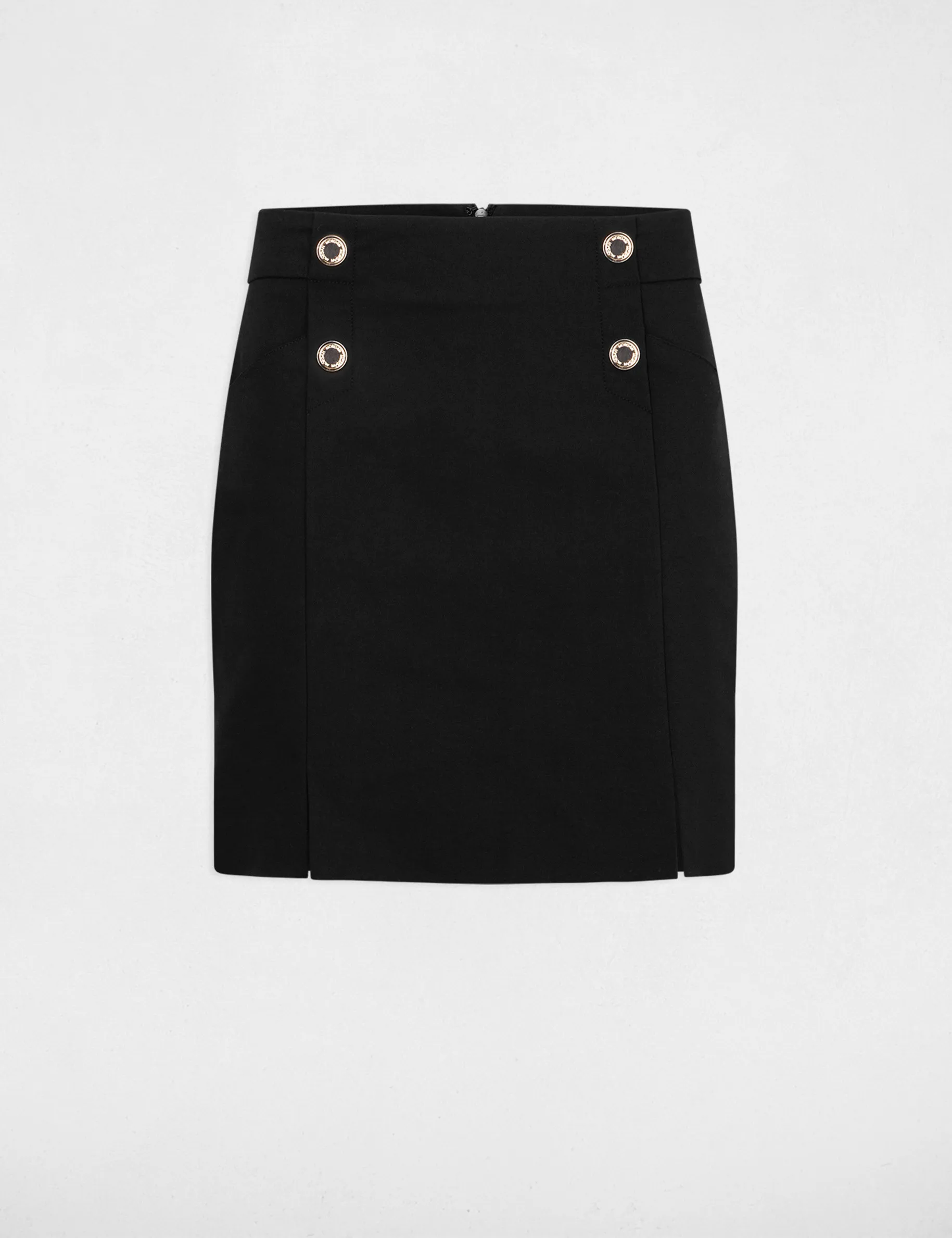 Mini skirt with buttons black women