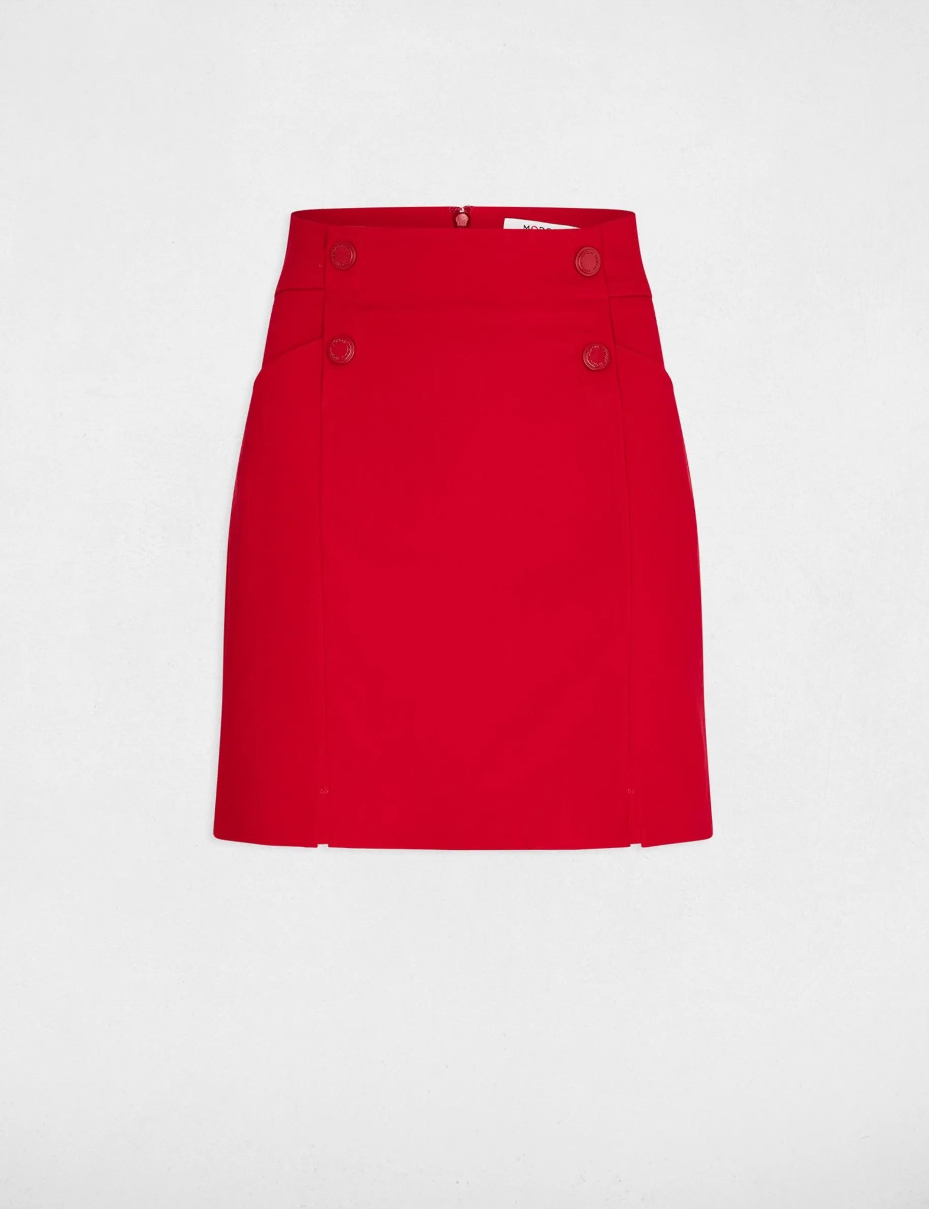 Mini skirt with buttons dark red women