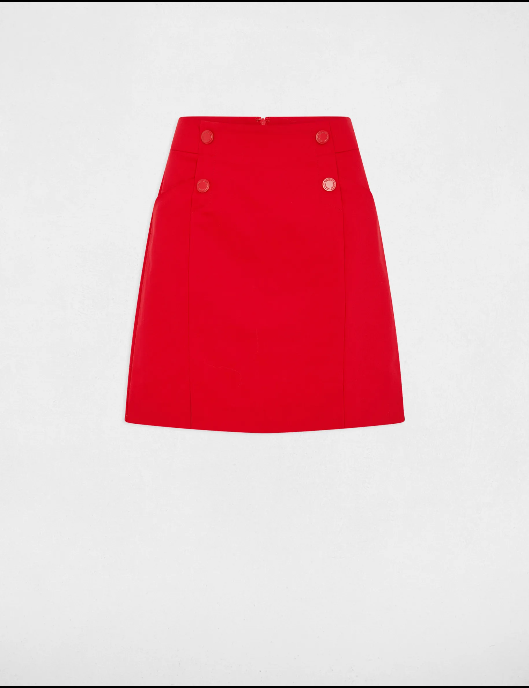 Mini skirt with buttons red women