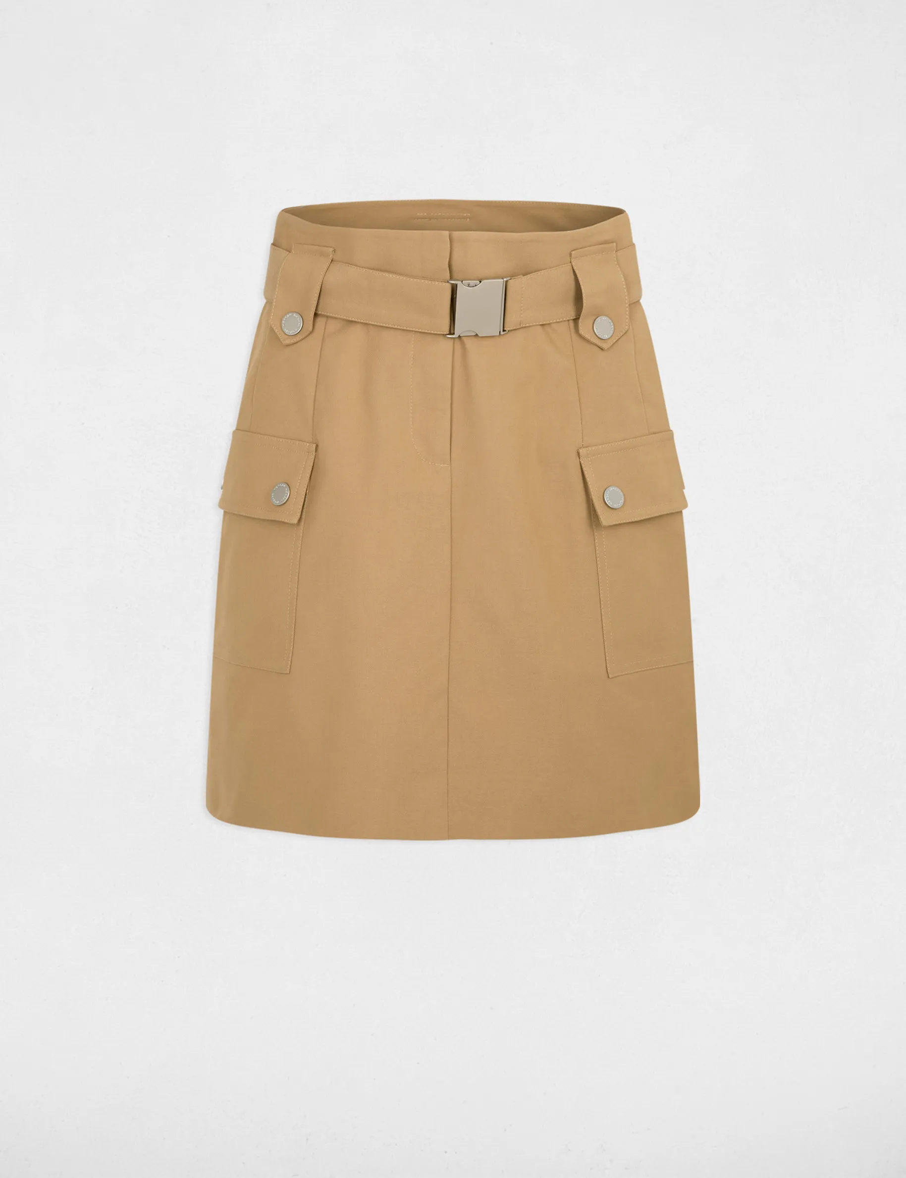 Mini skirt with flap pockets beige women