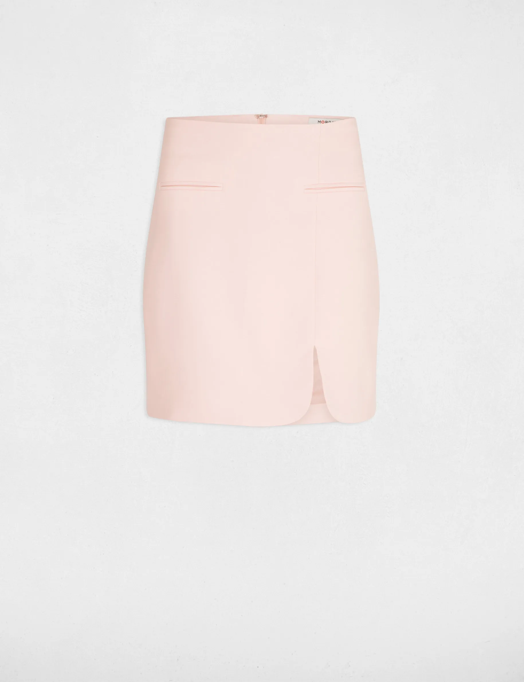 Mini skirt with slit pale pink women