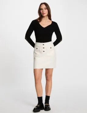 Mini tweed skirt ivory women