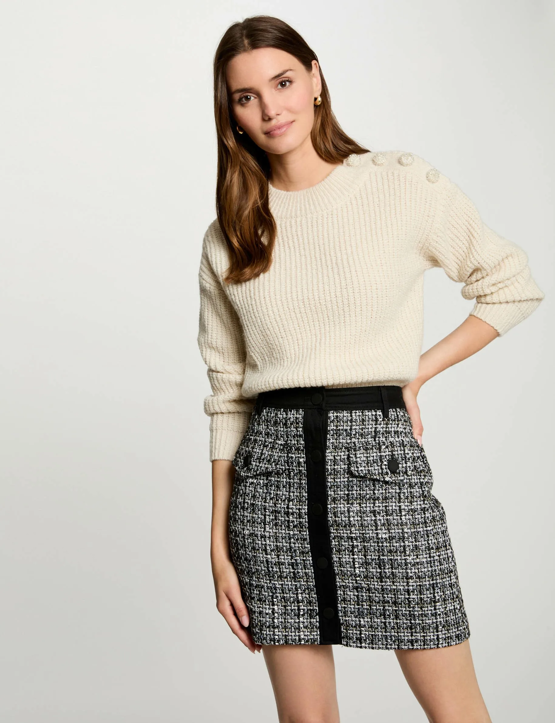 Mini tweed skirt multicolored women