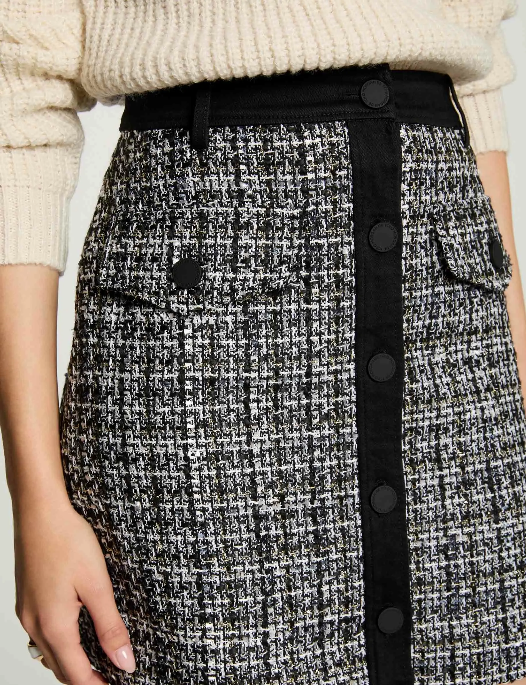 Mini tweed skirt multicolored women