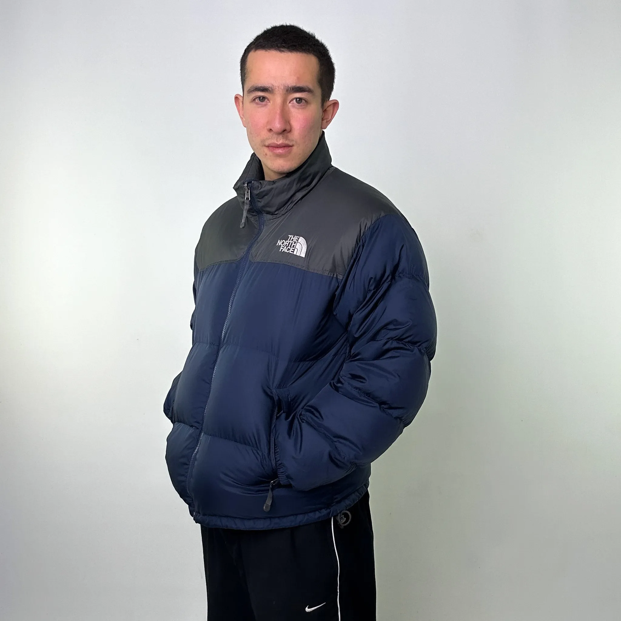 Navy Blue 90s The North Face 700 Series Nuptse Puffer Jacket Coat (L)