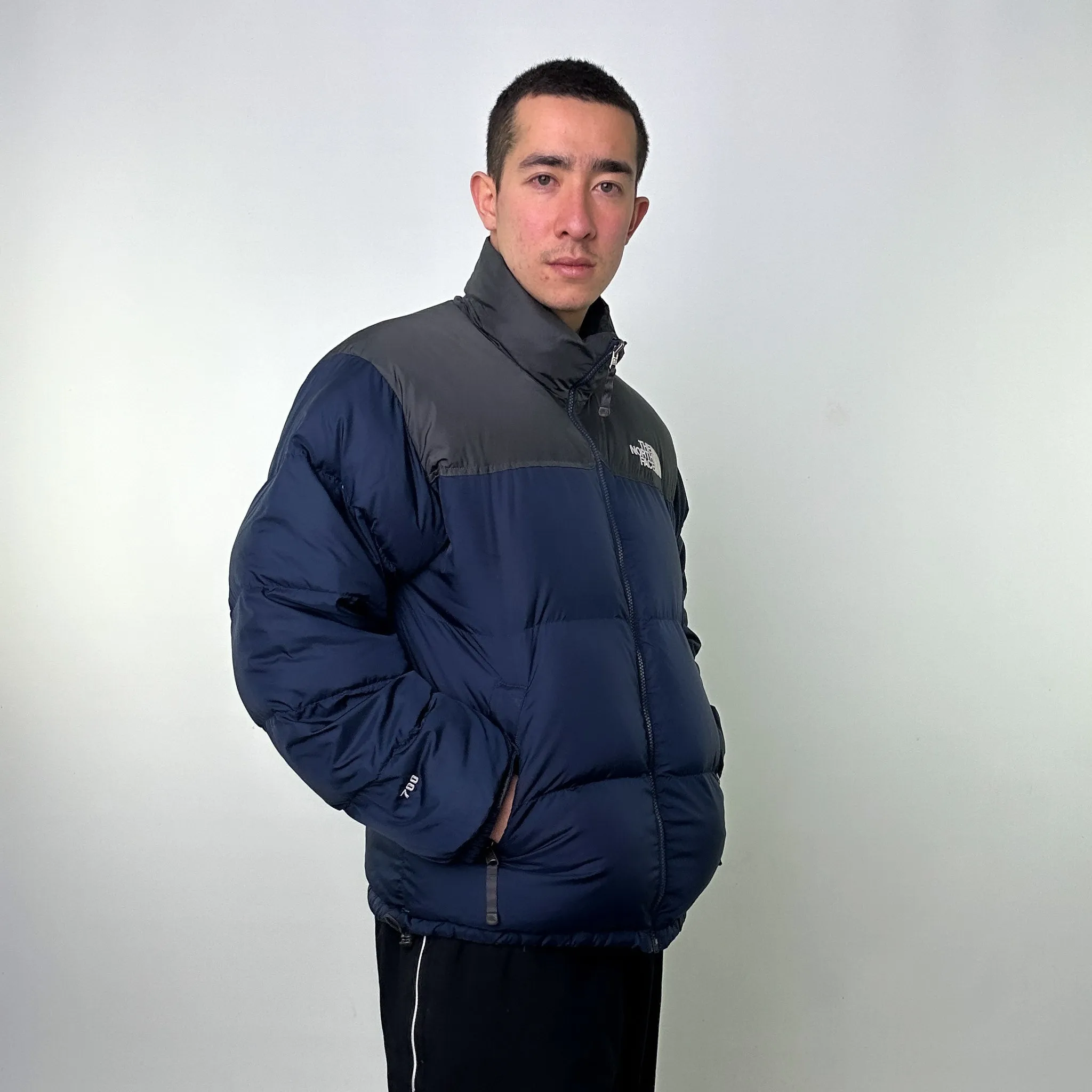 Navy Blue 90s The North Face 700 Series Nuptse Puffer Jacket Coat (L)