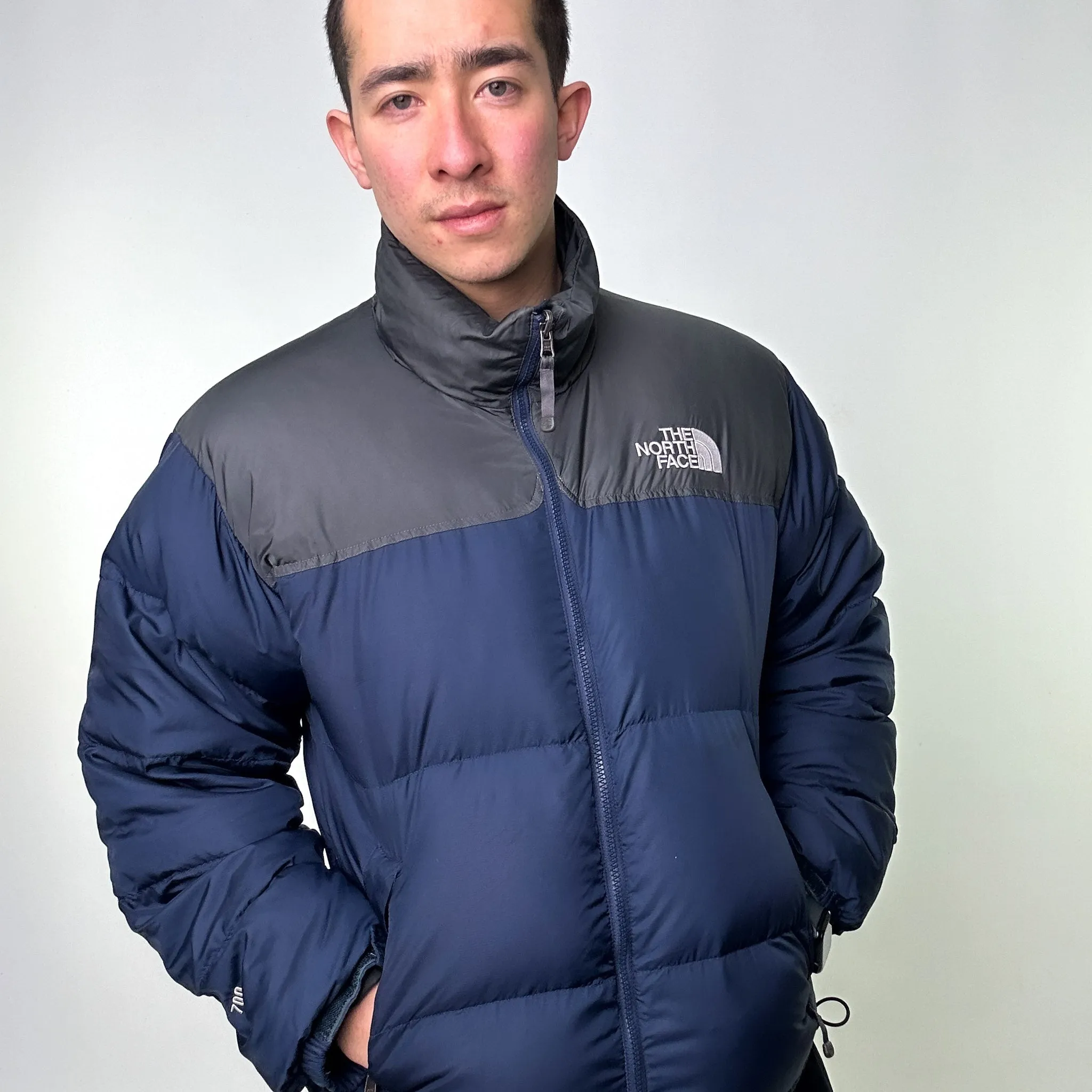 Navy Blue 90s The North Face 700 Series Nuptse Puffer Jacket Coat (L)