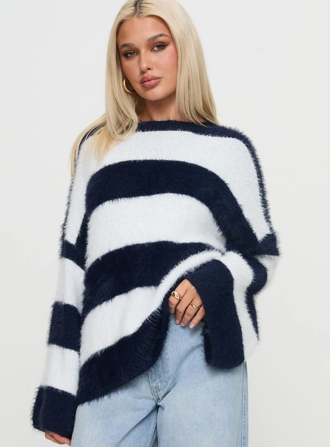 Nerina Knit Sweater Blue / White Stripe