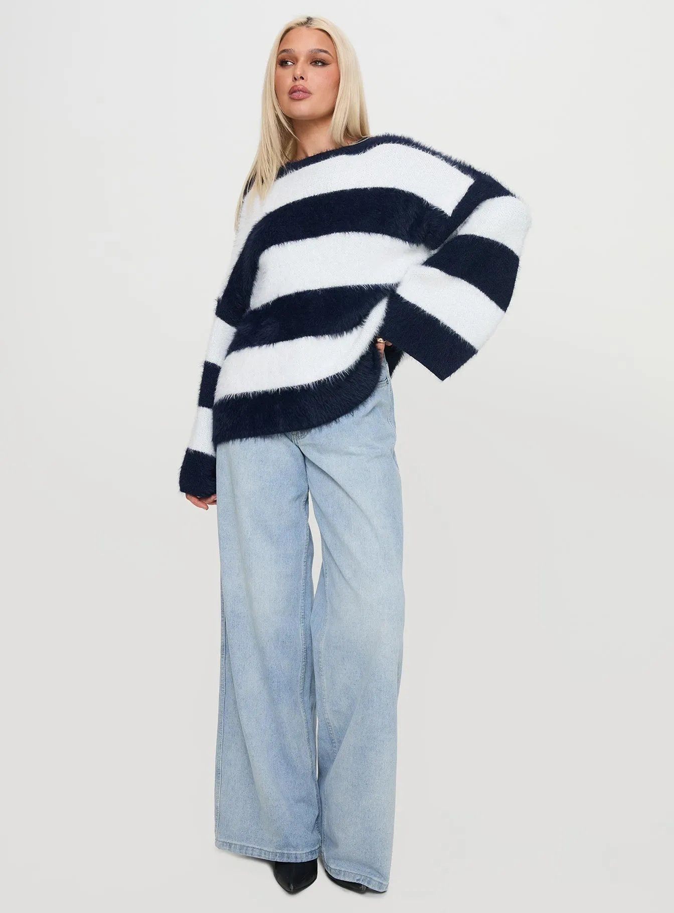 Nerina Knit Sweater Blue / White Stripe