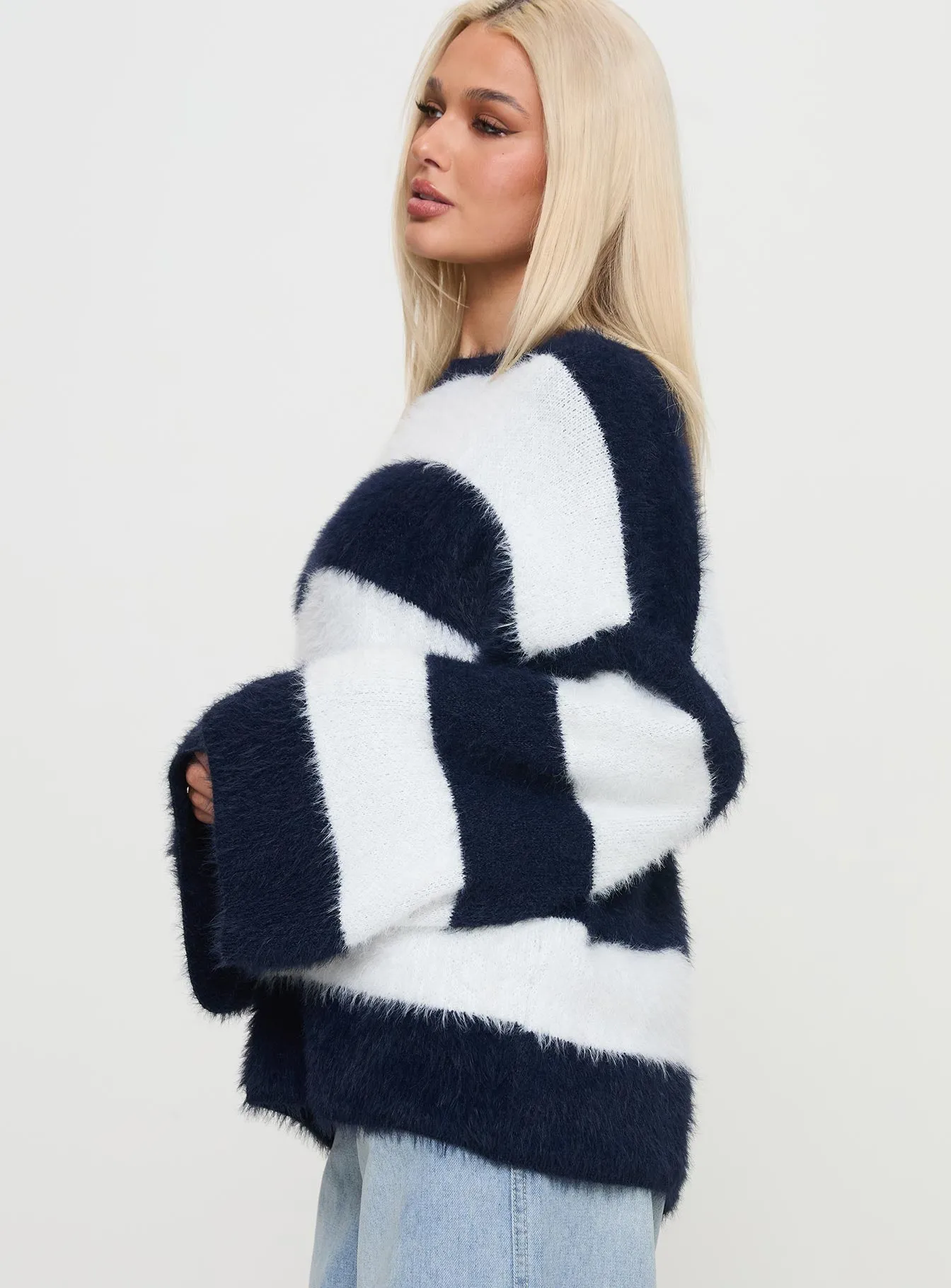 Nerina Knit Sweater Blue / White Stripe