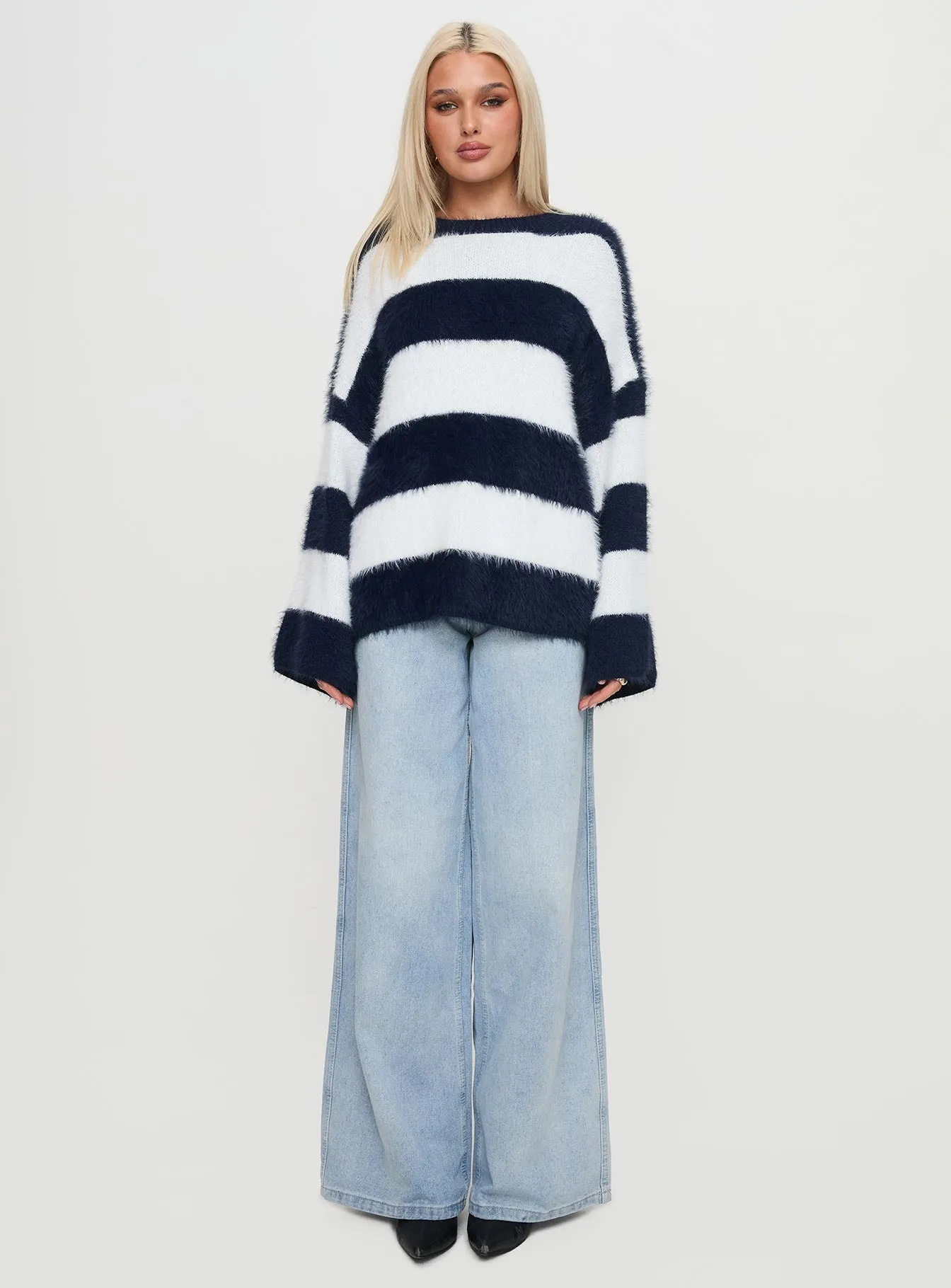 Nerina Knit Sweater Blue / White Stripe