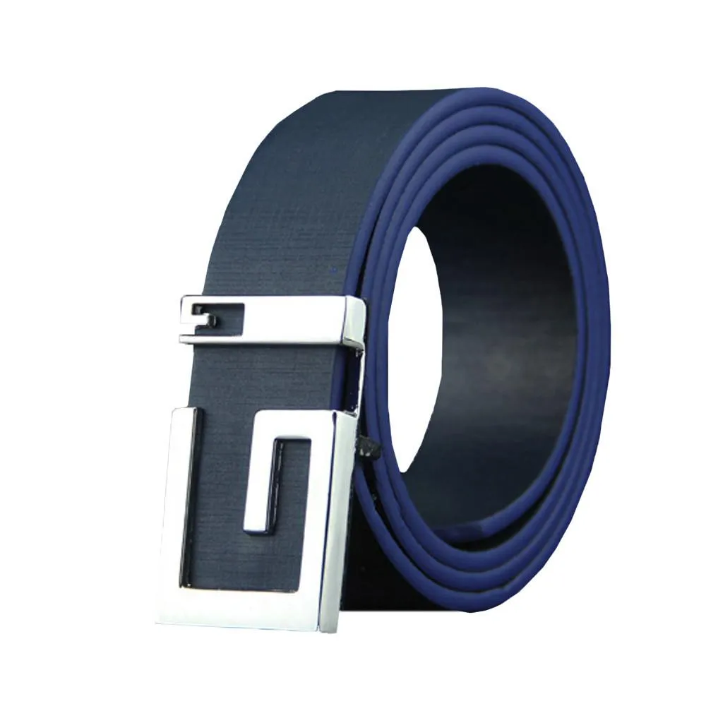 New Luxury G-Shape Belt With Smooth Girdle Buckle For Men