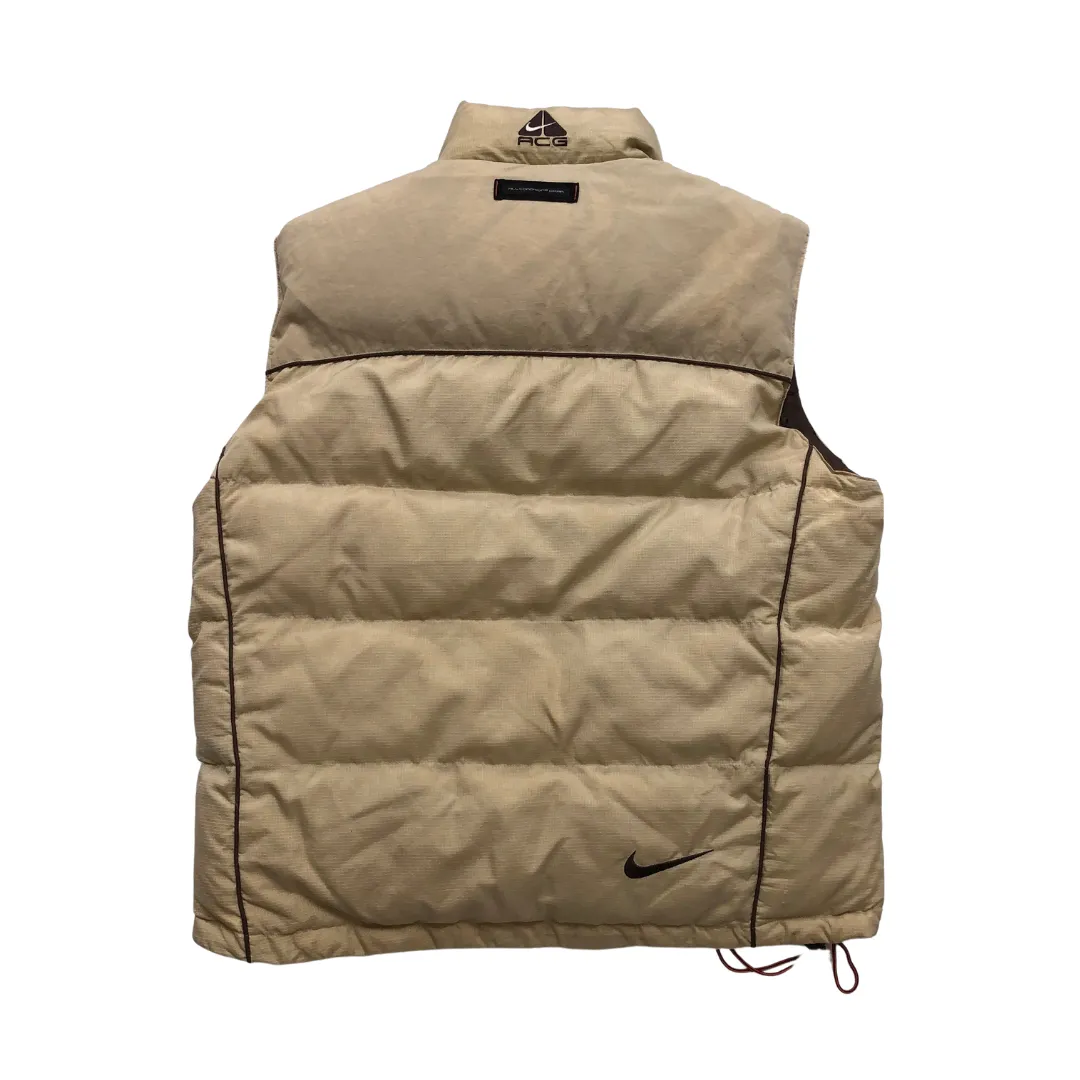 Nike ACG Vintage Beige Down Puffer Jacket Gilet Medium