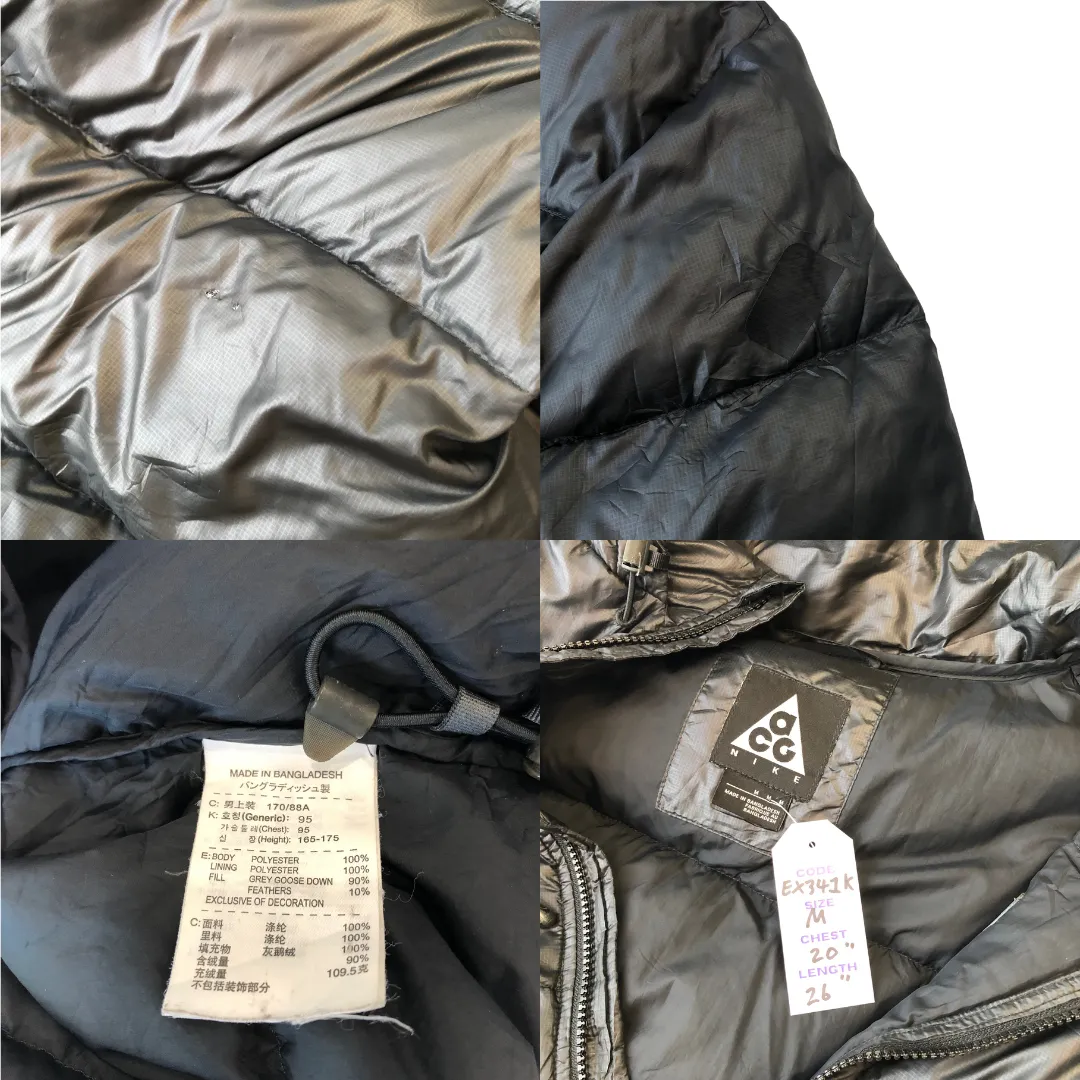 Nike ACG Vintage Black Down Puffer Jacket Medium