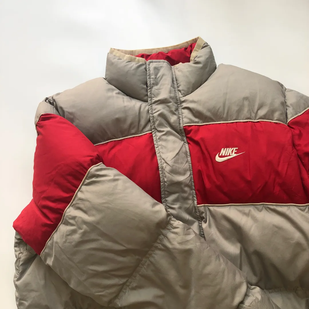 Nike Vintage Reversible Grey/Red Down Puffer Jacket XL