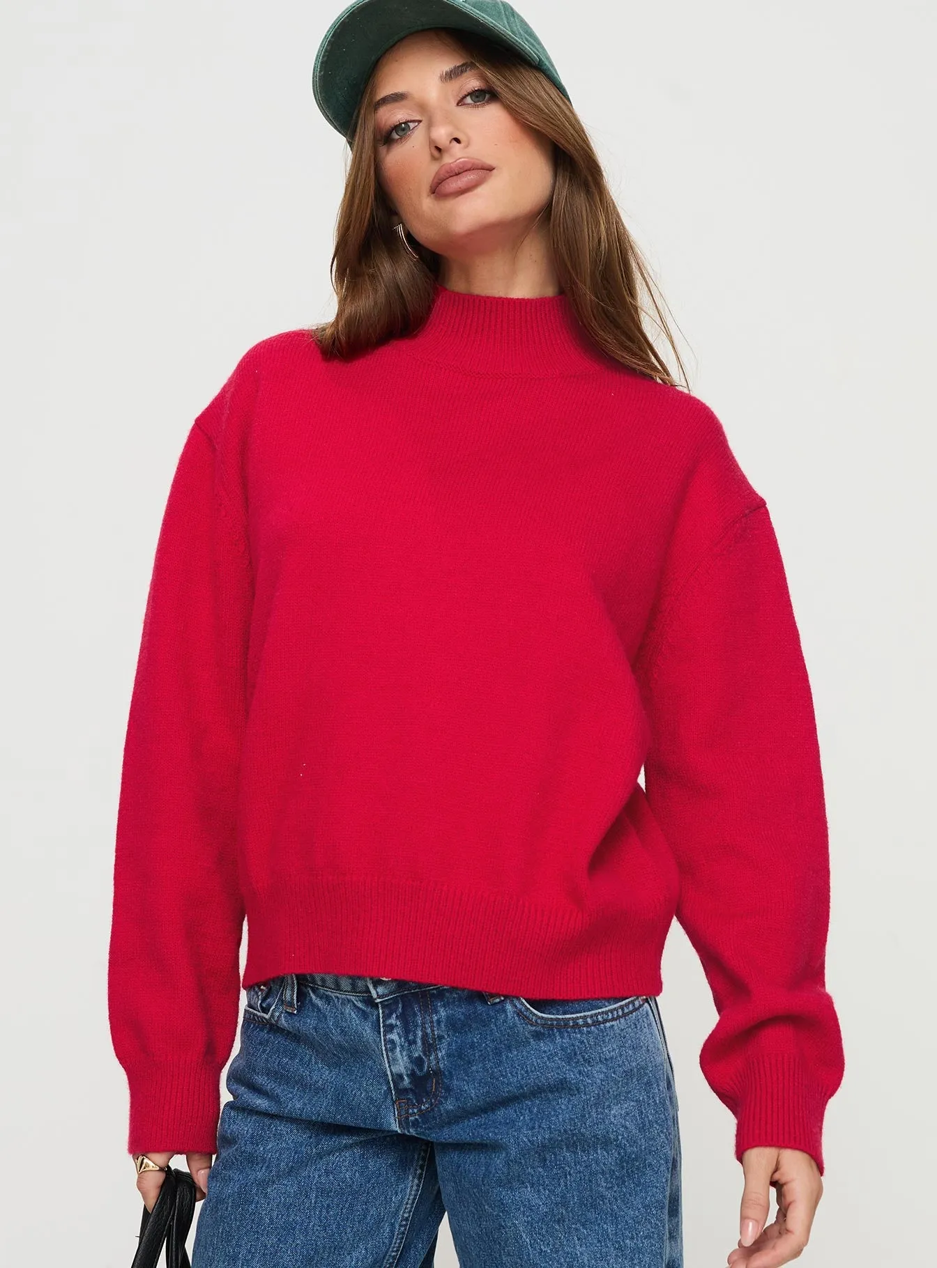 Oberan Knit Sweater Red