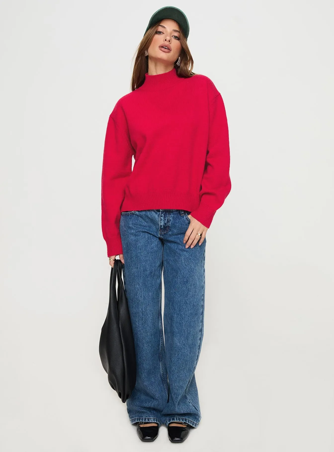 Oberan Knit Sweater Red