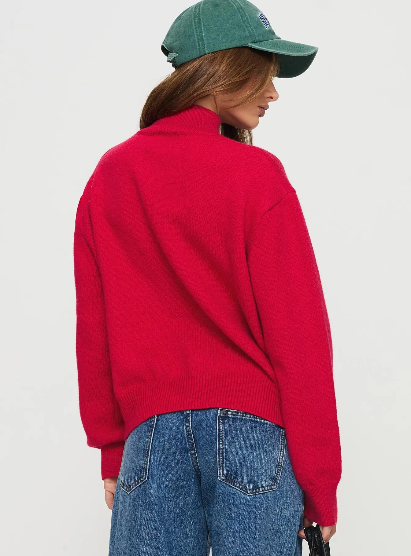 Oberan Knit Sweater Red