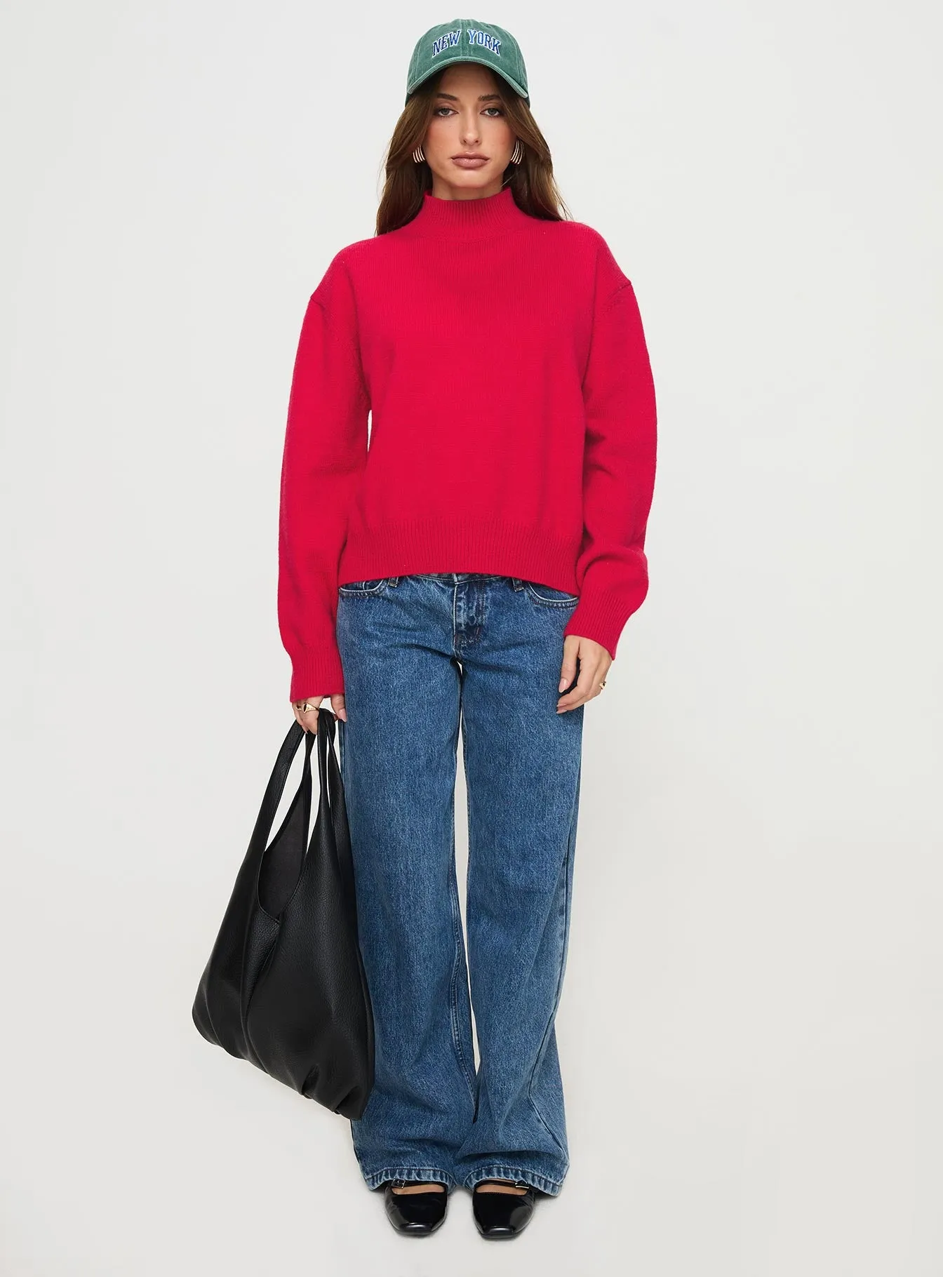 Oberan Knit Sweater Red